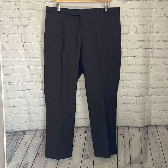 Nautica Men’s Brown Plaid Pleated Front New Dress Pants size 38w x 29l - Picture 1 of 7